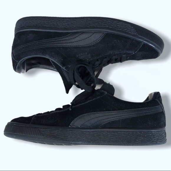 Puma Solid Black Lace-Up Sneakers Sz 5 - Picture 1 of 9